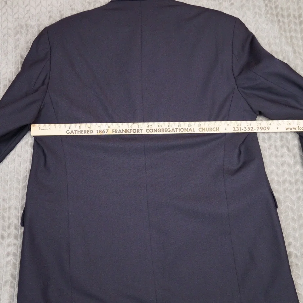 Lauren Ralph Lauren Blazer Men 45L Navy Blue Gold Crest Buttons Wool Blend 2-Btn